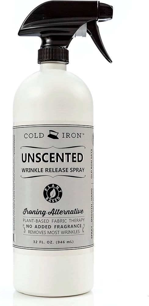 Cold Iron Wrinkle Release Spray for Clothes. 32 fl oz. Unscented/Fragrance Free. Plant Based Iron... | Amazon (US)