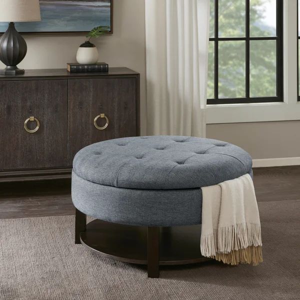 Lindquist Round Tufted Storage Ottoman | Wayfair North America