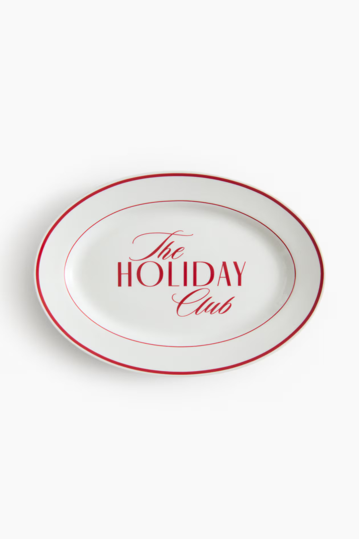 Large Porcelain Serving Plate - Red/The Holiday Club - Home All | H&M US | H&M (US + CA)