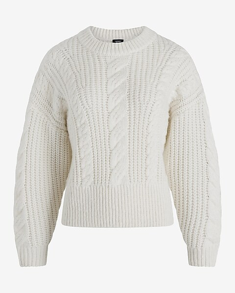 Cable Knit Crew Neck Sweater | Express