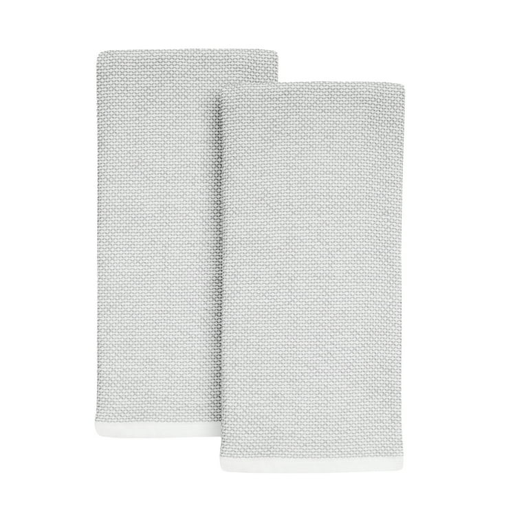 Better Homes & Gardens Soft Silver Flat Woven Kitchen Towel, 2-Piece | Walmart (US)