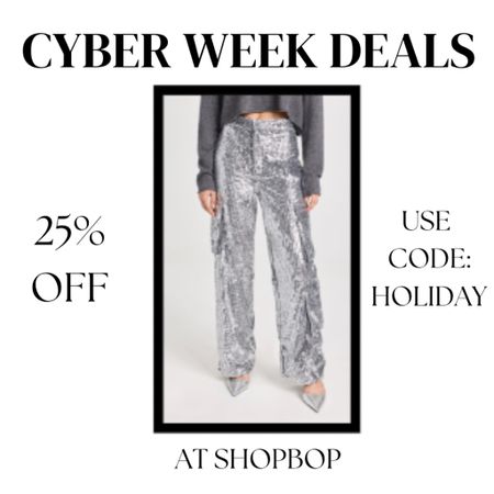 Cyber week deals, this is a good one - everything is 25% off 
Use code Holiday 
Love these sequin silver party pants!! 

#LTKCyberWeek #LTKparties #LTKsalealert
