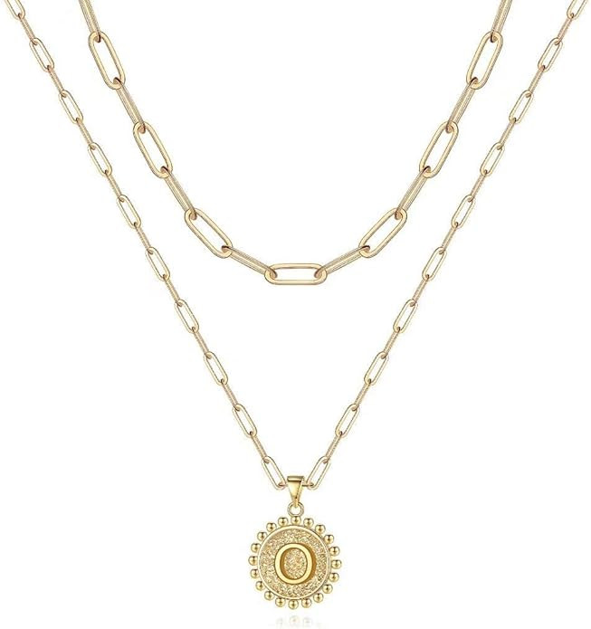 Layered Choker Necklaces for Women, 14K Gold Plated Dainty Layering Paperclip Chain Necklace Simp... | Amazon (US)