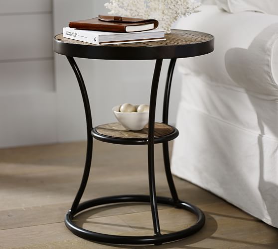 Bartlett 20" Round Reclaimed Wood End Table | Pottery Barn (US)
