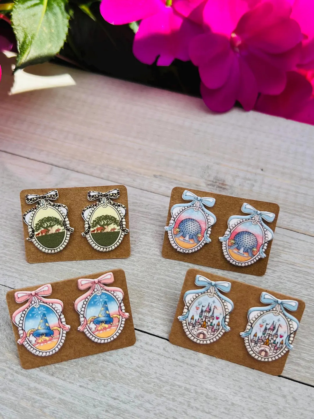 My Home Parks in Florida Earrings/disney Castle/pete the Dragon/main Street Electrical Parade/coq... | Etsy (US)