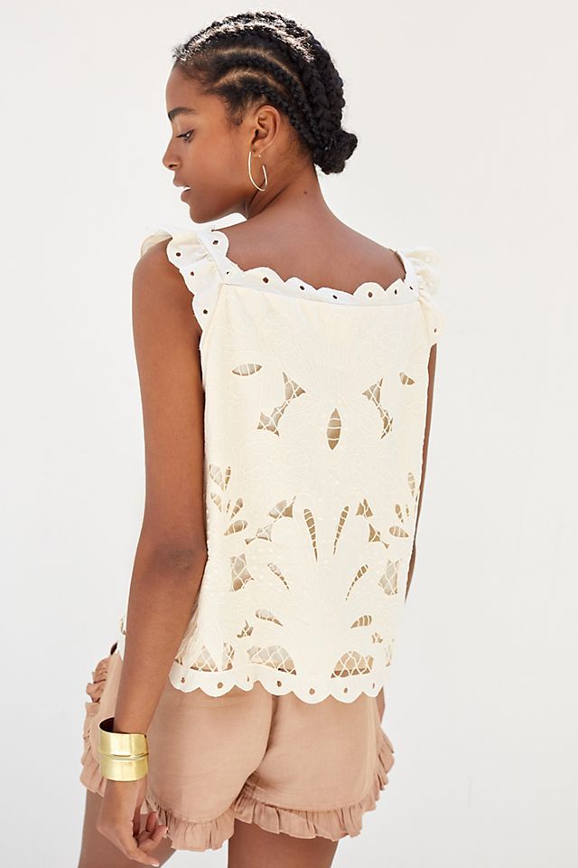 Maeve Scalloped Lace Tank | Anthropologie (US)