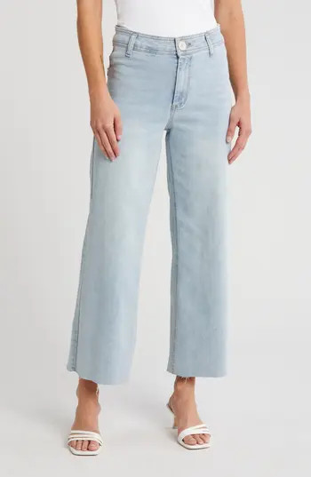 OAT NEW YORK High Waist Wide Leg Jeans in Powder Lite at Nordstrom Rack, Size 26 | Nordstrom Rack