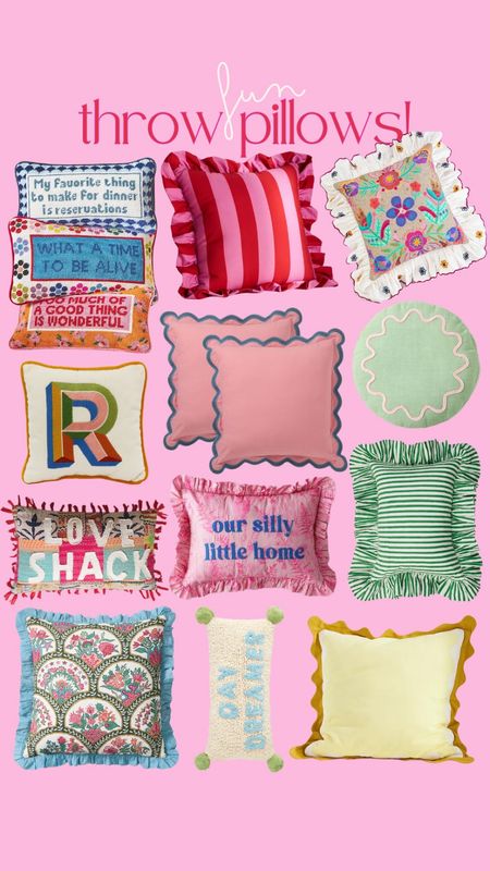Fun throw pillows! Colorful home decor! 💘🎀🌈🦋

#LTKfamily #LTKhome #LTKsalealert