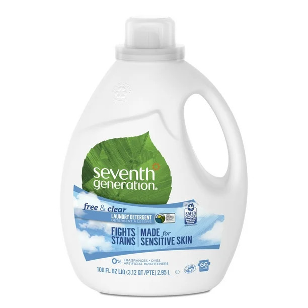 Seventh Generation Liquid Laundry Detergent Free & Clear, 100 oz, 66 Loads | Walmart (US)