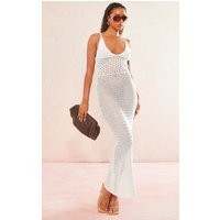 White Crochet Panels Strappy Maxi Dress | PrettyLittleThing CAN