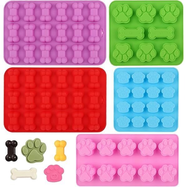 Puppy Dog Paw and Bone Silicone Molds, Non-Stick Ice Cube Mold, Jelly, Biscuits, Chocolate, Candy, C | Amazon (US)