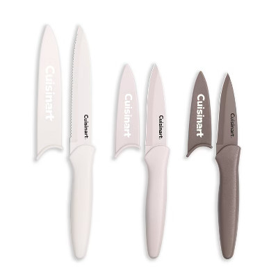 Cuisinart Advantage 6pc Nonstick Utility and Paring Knife Set with Blade Guards Cafe Au Lait | Target