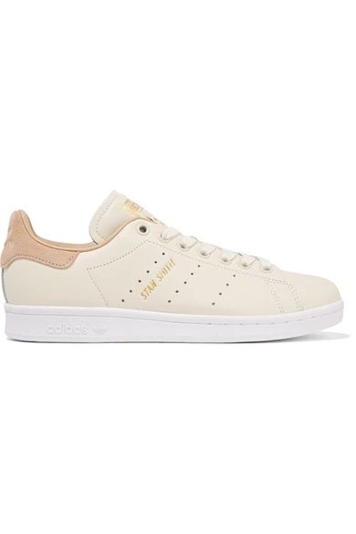 adidas Originals - Stan Smith Suede-trimmed Leather Sneakers - Off-white | NET-A-PORTER (US)