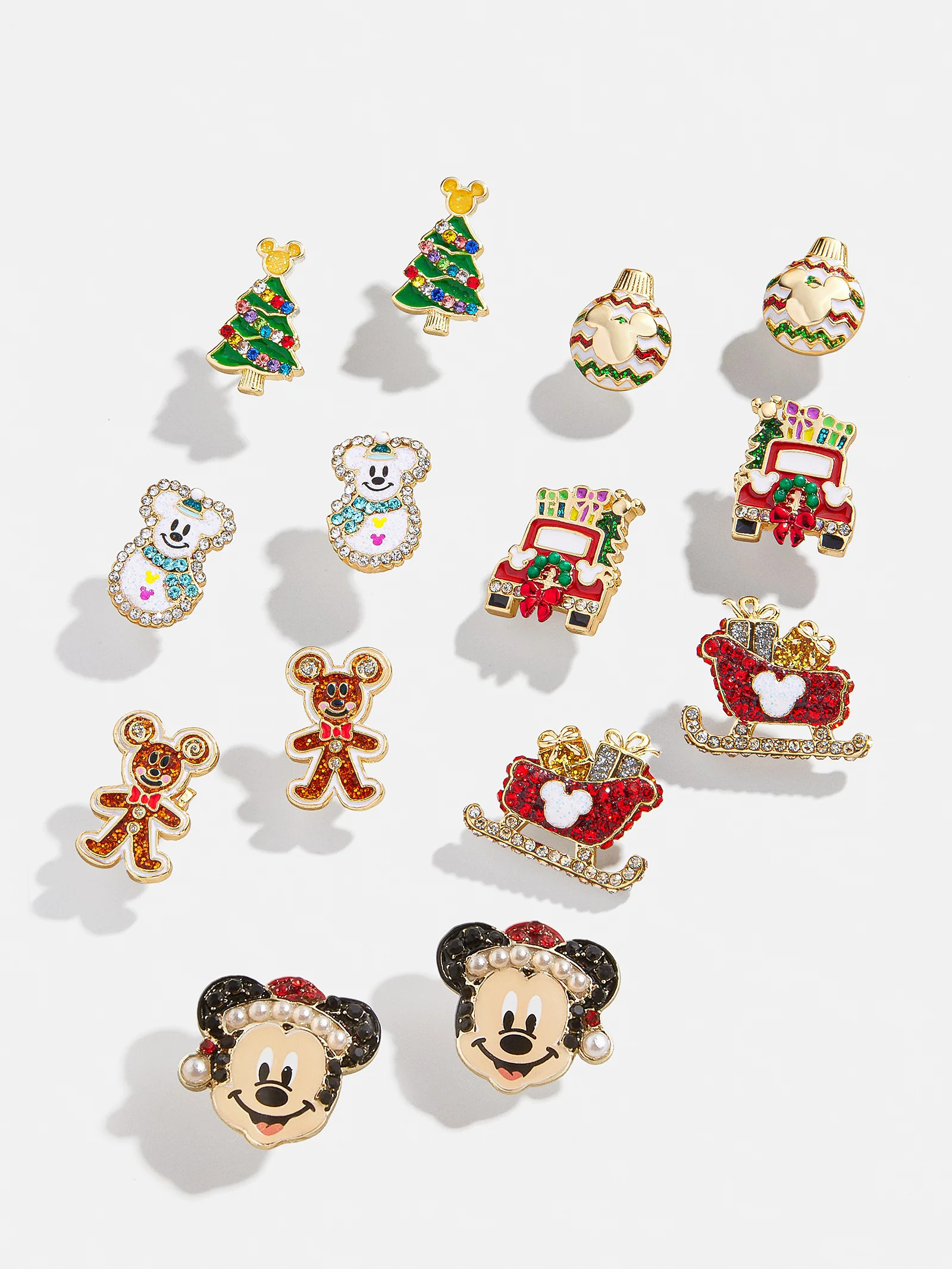 Mickey Mouse Disney Holiday Earrings - Mickey Mouse Santa Claus Studs | BaubleBar (US)