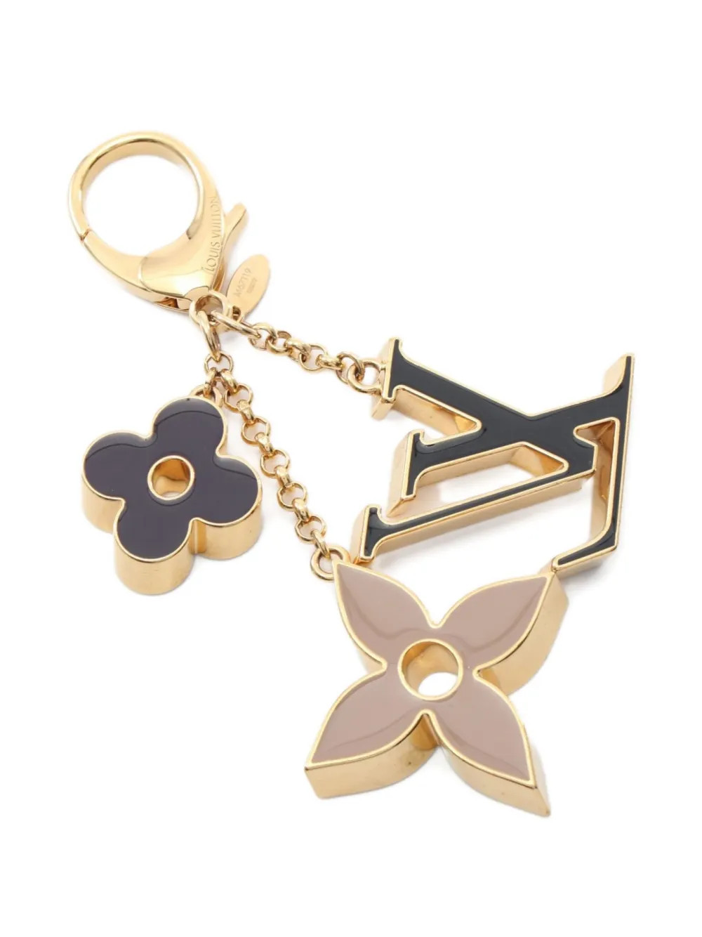 Louis Vuitton Pre-Owned 2022 Fleur monogram key ring - Gold | Farfetch Global