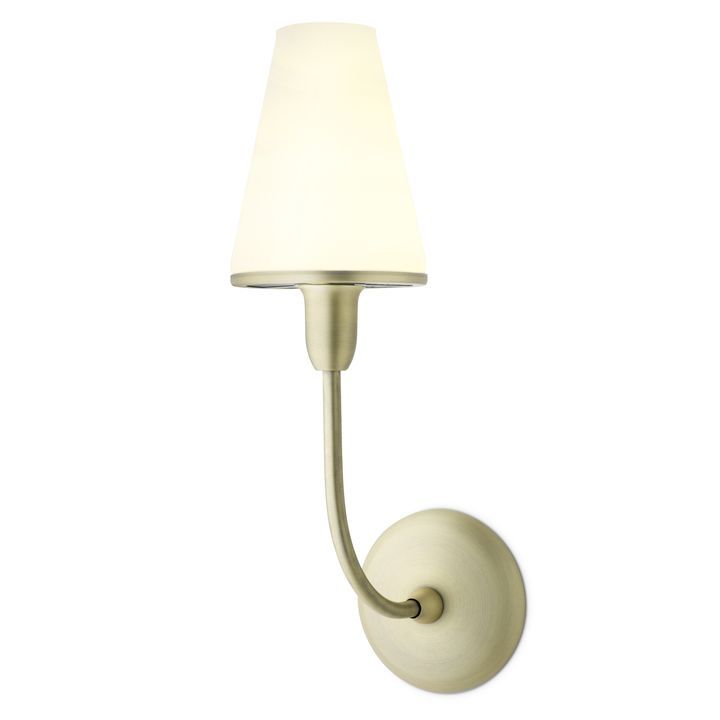 Arden Wall Sconce with Opal Glass Shade, Aged Brass | Lights.com