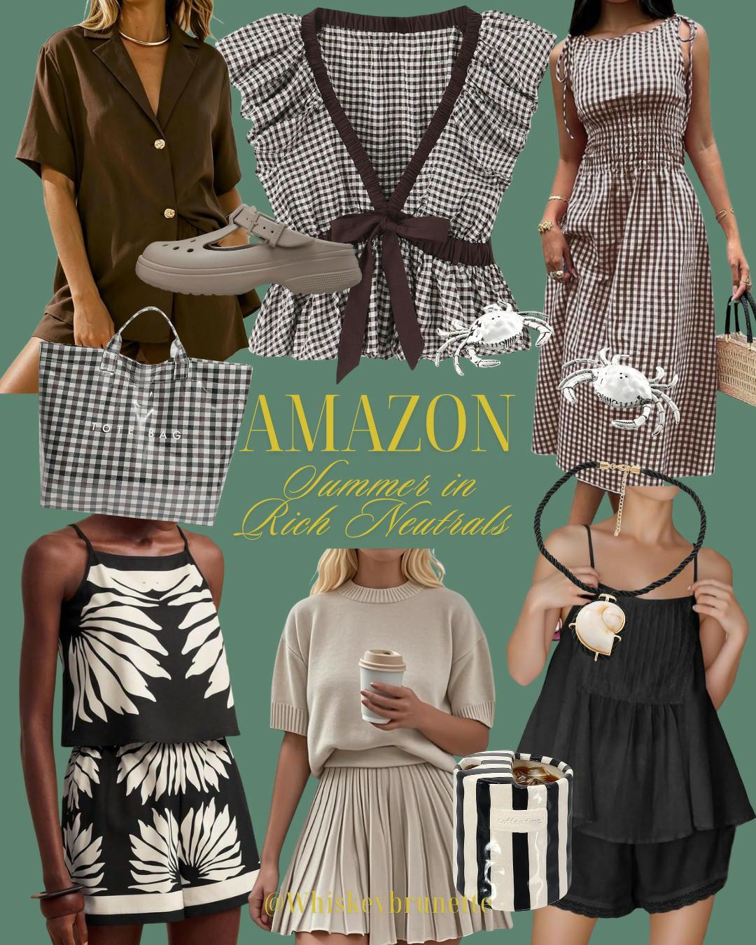 New Amazon rich summer neutrals!  | Amazon fashion | summer fashion | summer tops | matching sets | vacation outfits | gingham dress | summer outfits | summer bags | summer dress

#LTKootd #LTKSeasonal #LTKSaleAlert