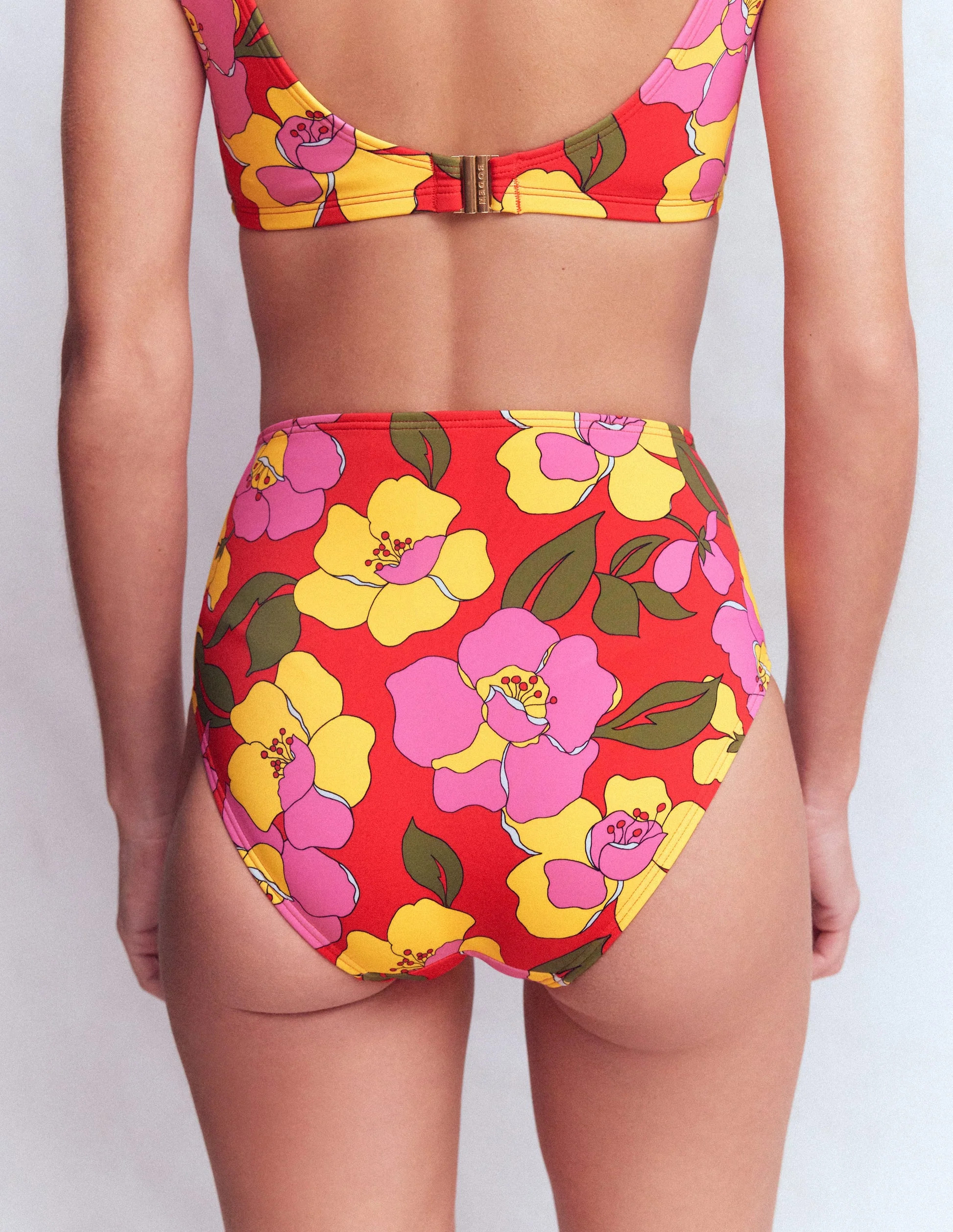 High Waisted Bikini Bottoms-Red, Radiant Bloom | Boden (US)