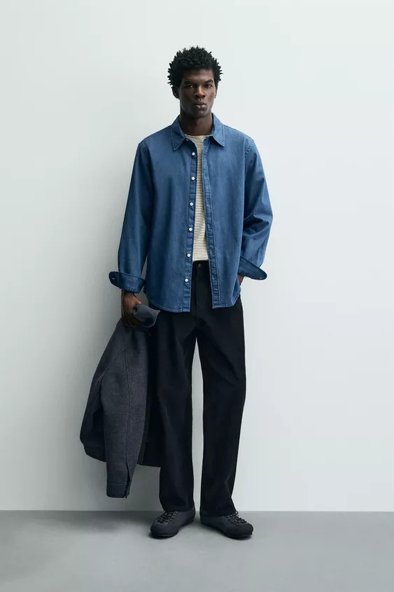 RELAXED FIT DENIM SHIRT | Zara UK