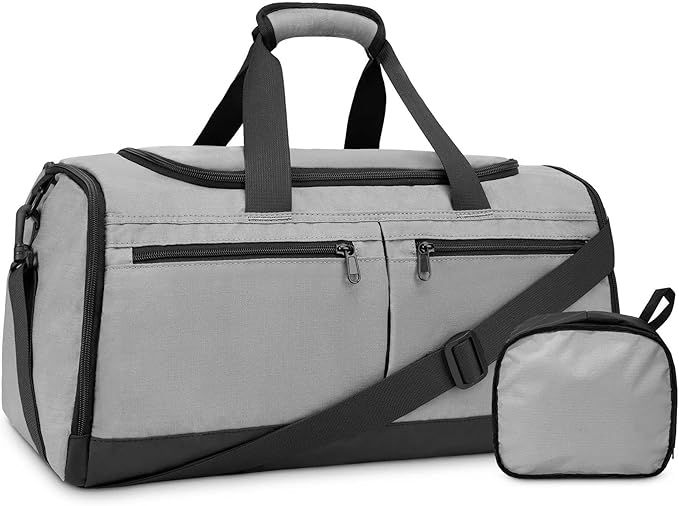 Gym Bag for Men Women, Foldable Travel Duffel Bags with Shoe Compartment & Wet Pocket, Lightweigh... | Amazon (US)