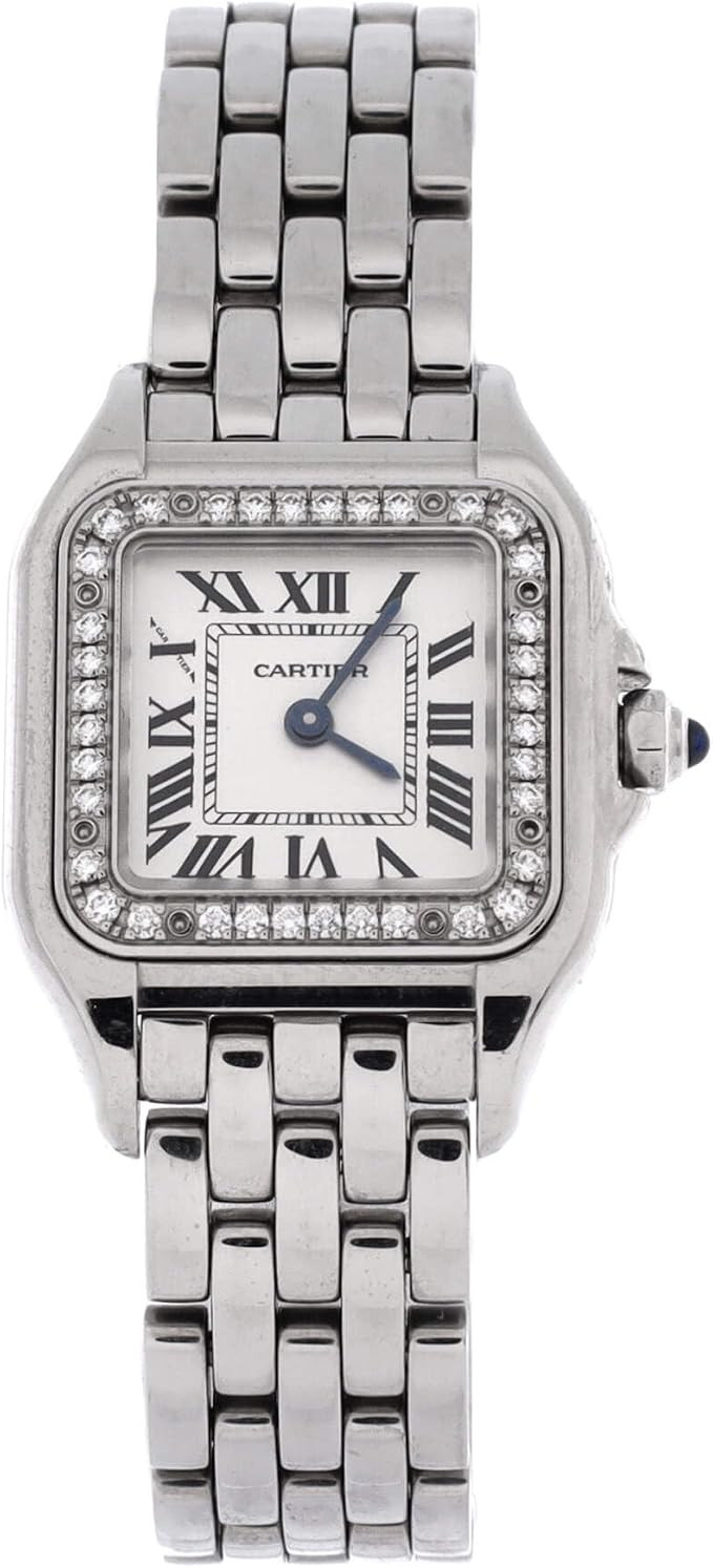 Amazon.com: Cartier, Pre-Loved Panthere de Cartier Quartz Watch Stainless Steel with Diamond Beze... | Amazon (US)