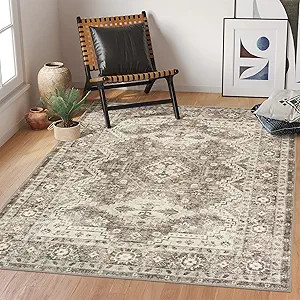Rugland 8x10 Area Rugs - Stain Resistant Washable Rug, Anti Slip Backing Rugs for Living Room, Bo... | Amazon (US)