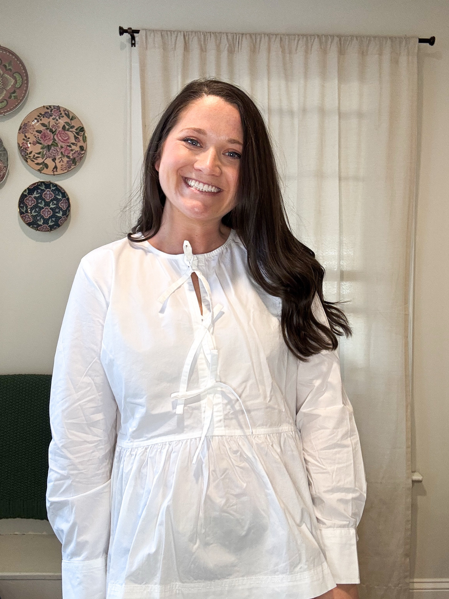 White top. White blouse. Tie blouse. Bow top. New arrivals 