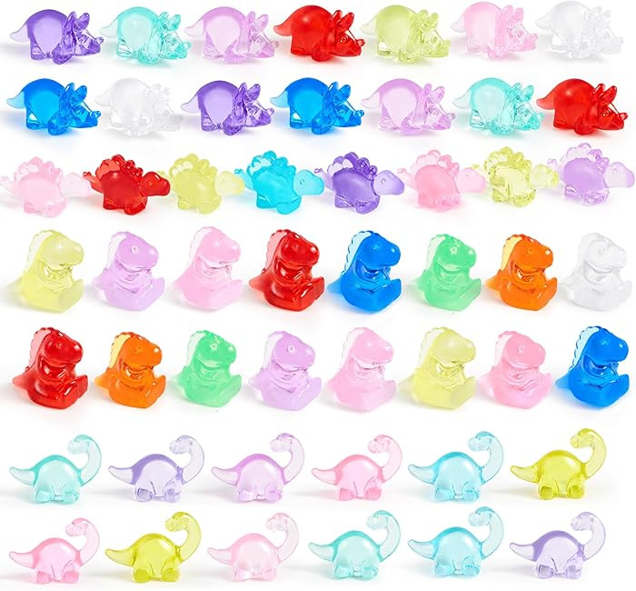 JOYIN 50 Pcs Mini Dinosaur Figures, Tiny Dinosaur Figurines for Slime Charms for Crafts, Mini Res... | Amazon (US)