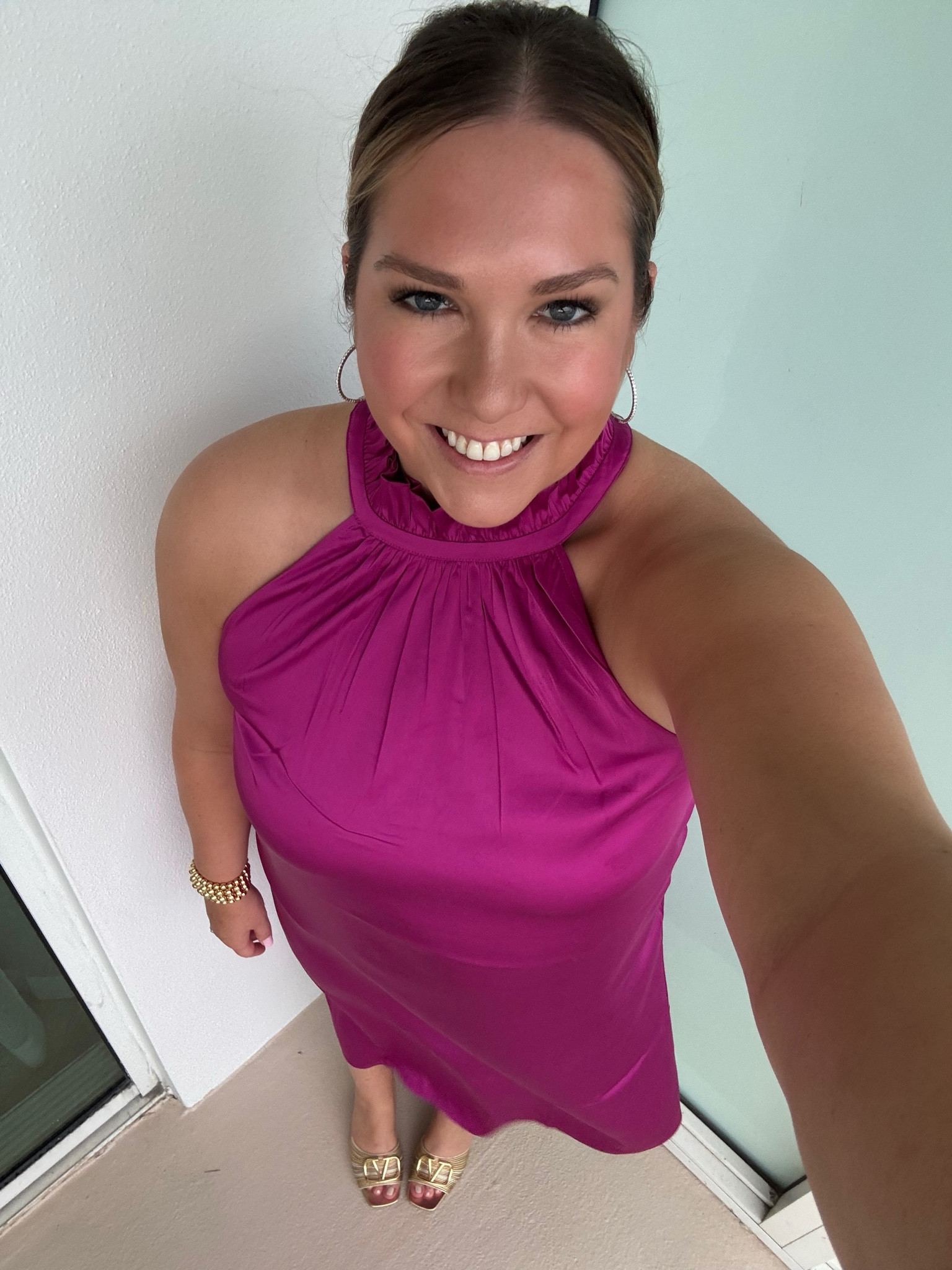 Last outfit from Miami and it was cocktail attire for the awards ceremony. This color dress just feels like Miami. I paired it with these gorgeous gold heels. They were the perfect height for a long night. I added a fun gold hair cuff and kept it all really simple and classic  

#LTKFindsUnder100 #LTKTravel #LTKStyleTip