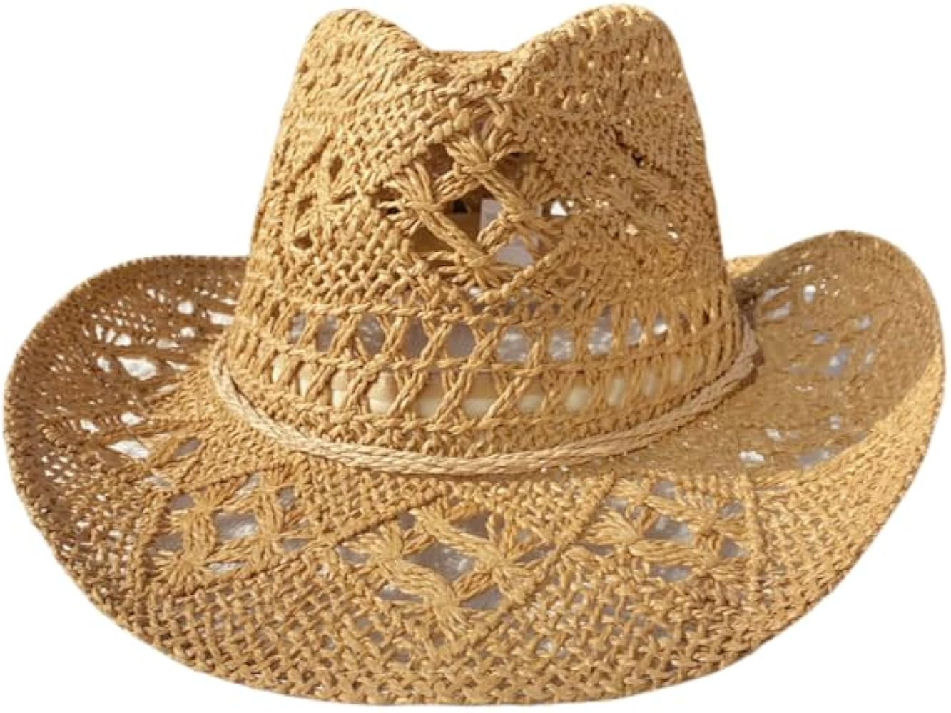 Straw Cowboy Hats for Women Sparkly Western Cowgirl Hat for Holiday Party Foldable Vacation Beach... | Amazon (US)