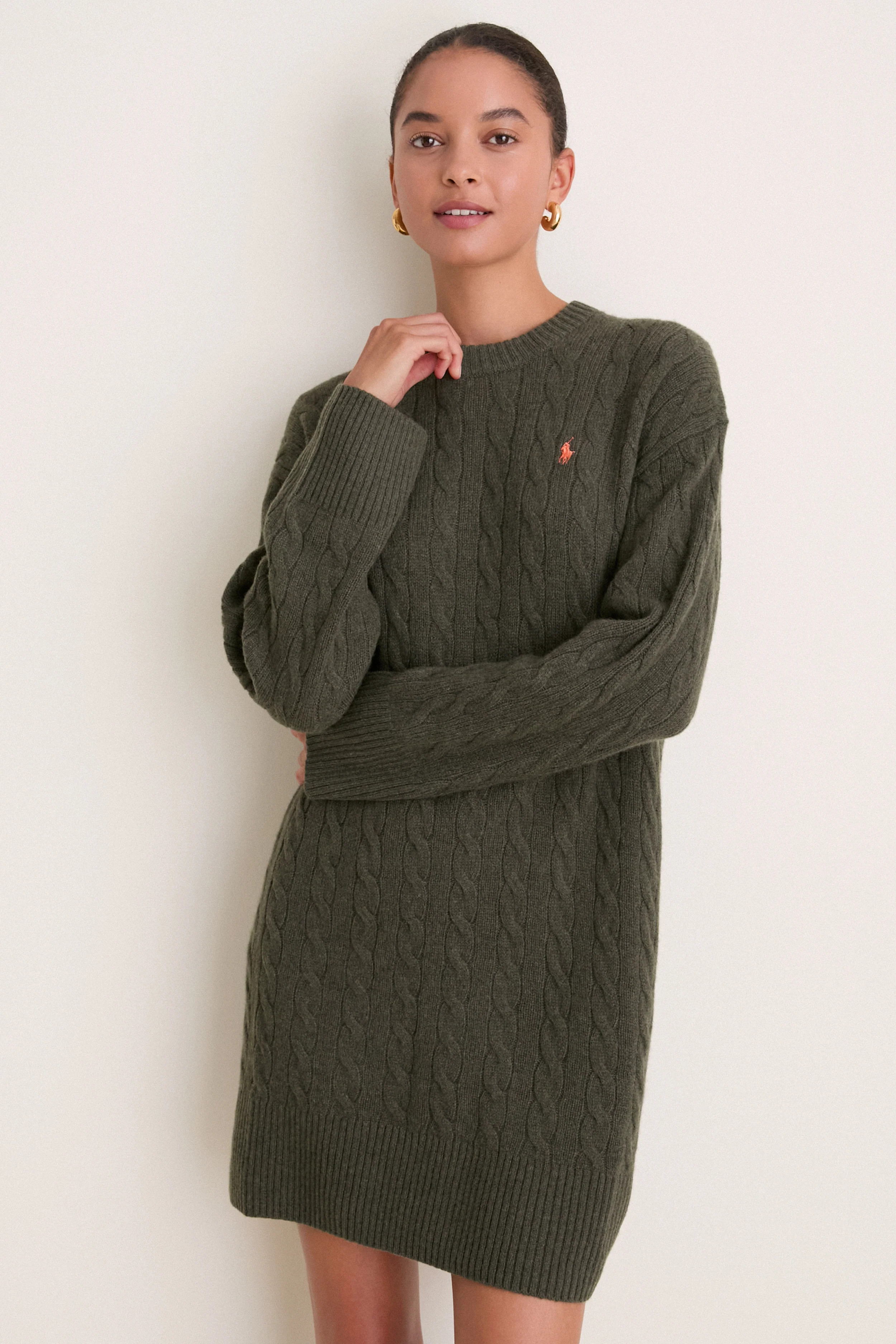 Olive Umber Heather Crewneck Sweater Dress | Tuckernuck (US)