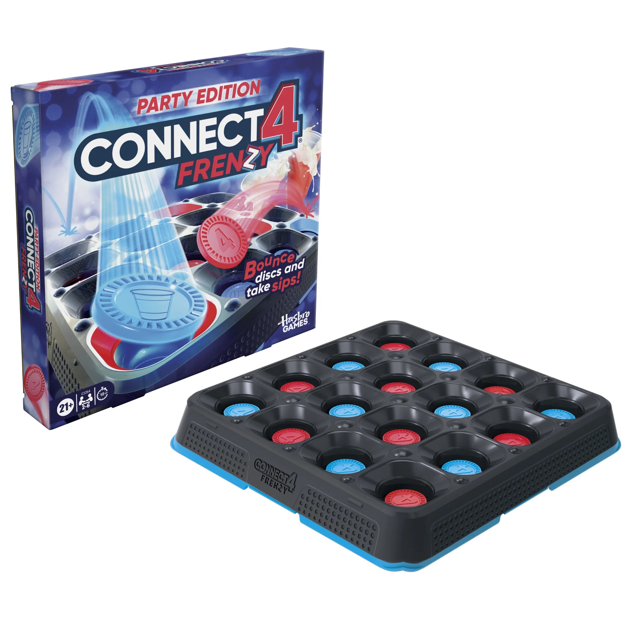 Connect 4 Frenzy Party Edition Game for Adults, Bounce Discs and Take Sips, Ages 21+ | Walmart (US)