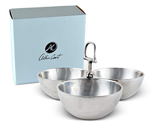 Arthur Court Equestrian Horse 3 Bowl Nut Snacks Candy Dish Bowl Ensemble - Cast Aluminum Hand Polished 5.5 inch Tall x 9 inch Wide | Amazon (US)