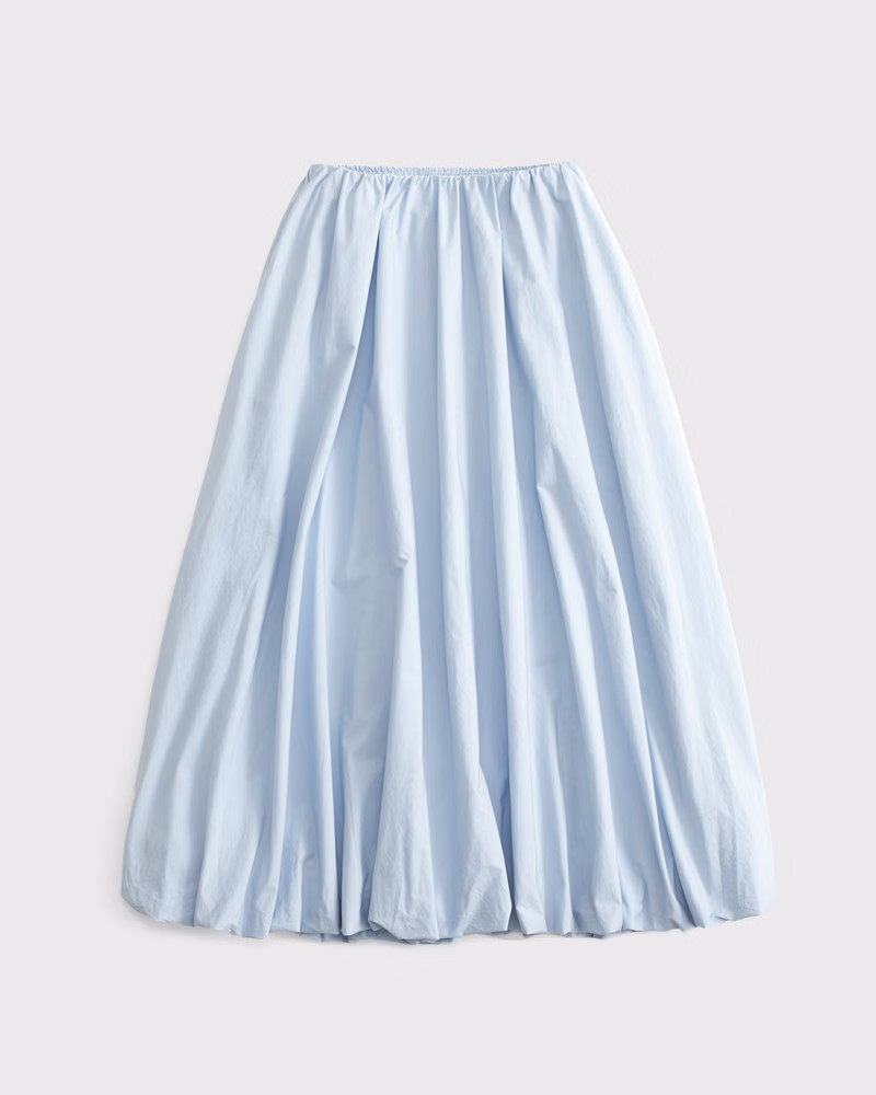 Women's Mid Rise Bubble Hem Maxi Skirt | Women's Clearance | Abercrombie.com | Abercrombie & Fitch (US)
