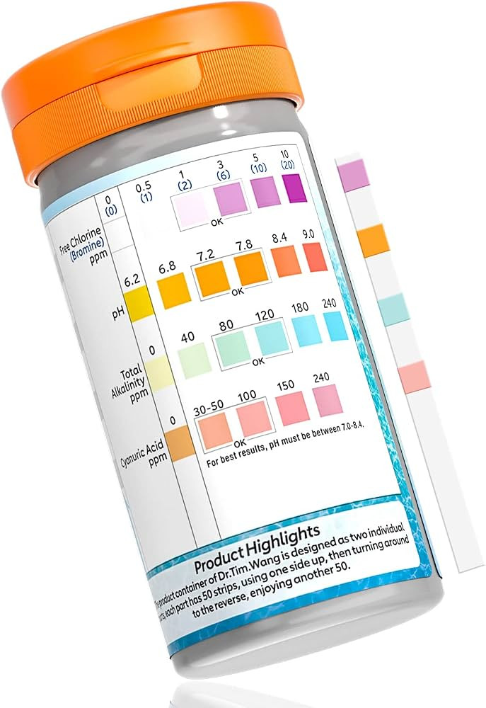 Pool and Hot Tub Test Strips - Medical Grade Precision 4 in 1 Pool Water Test Kit - Testing pH Fr... | Amazon (US)
