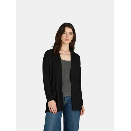 Time and Tru Women's Open Front Cardigan Sweater, Lightweight, Sizes XS-XXXL | Walmart (US)