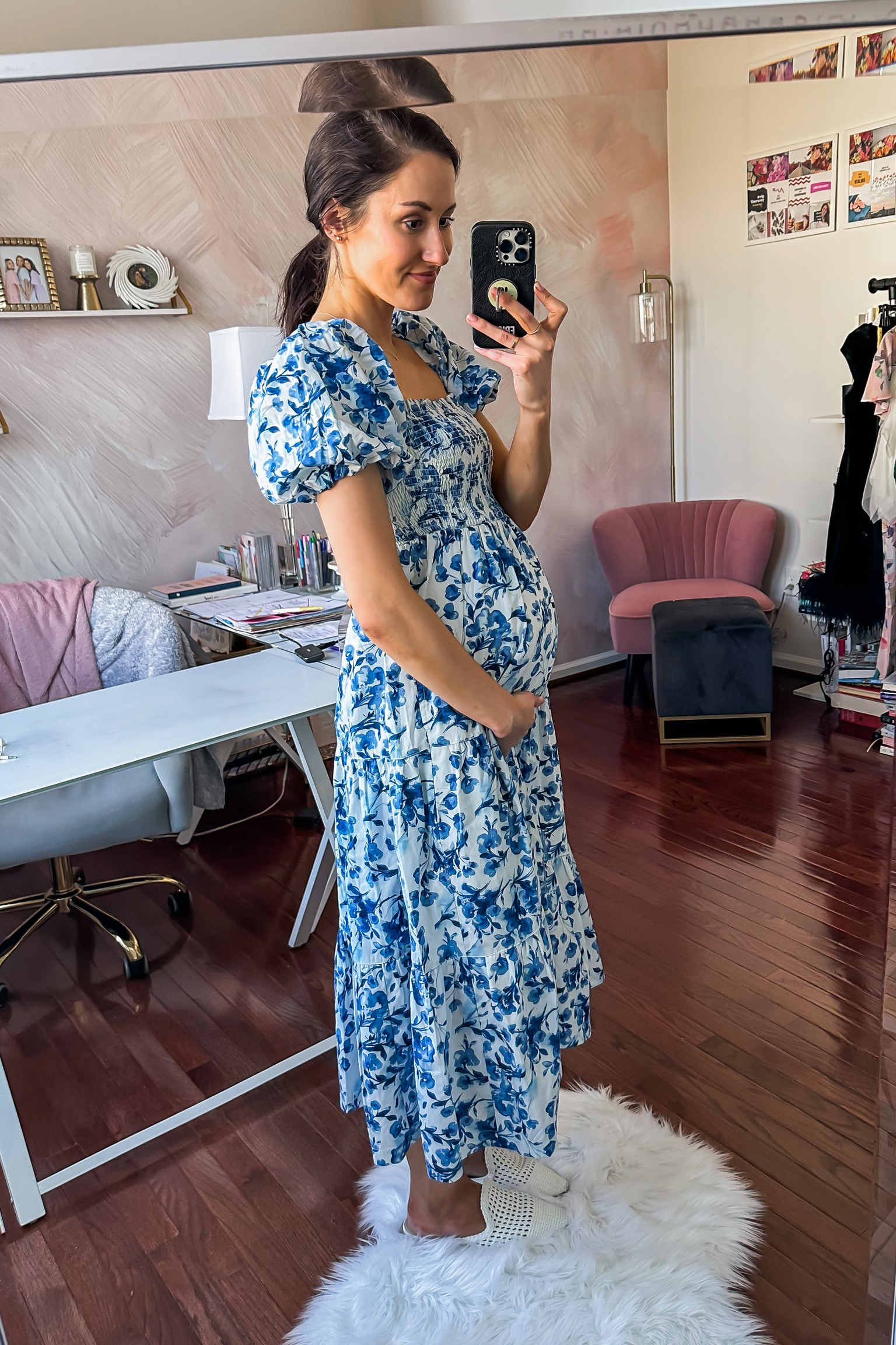 Gorgeous smocked midi dress — on sale 25% off with code AFLTK 💙 baby shower dress // Abercrombie style // bridal shower dress 

#LTKSale #LTKsalealert #LTKbump
