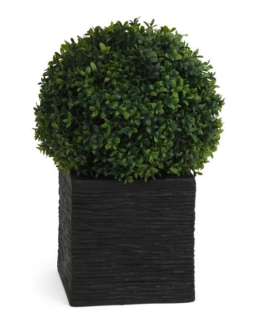Outdoor Covered Porch Safe Topiary In Square Planter | TJ Maxx