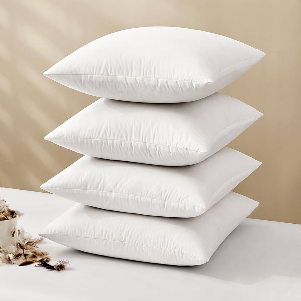 MIULEE Pillow Inserts 22x22 (Pack of 4,White), Down Feather Throw Pillow Inserts, Premium Fluffy ... | Amazon (US)