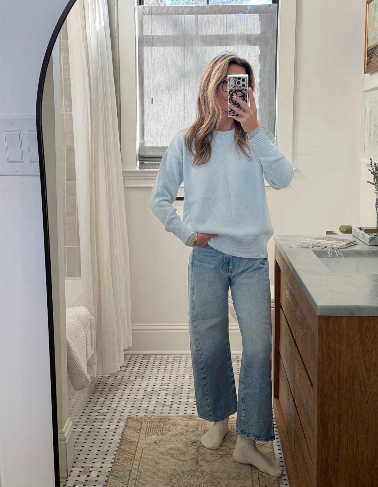 -Mother half-pipe TTS I’m 5’6”. Flattering on everyone. 
-Julia Amory sweater top-discount code Tammy15 sz XS 

#LTKOver40 #LTKootd