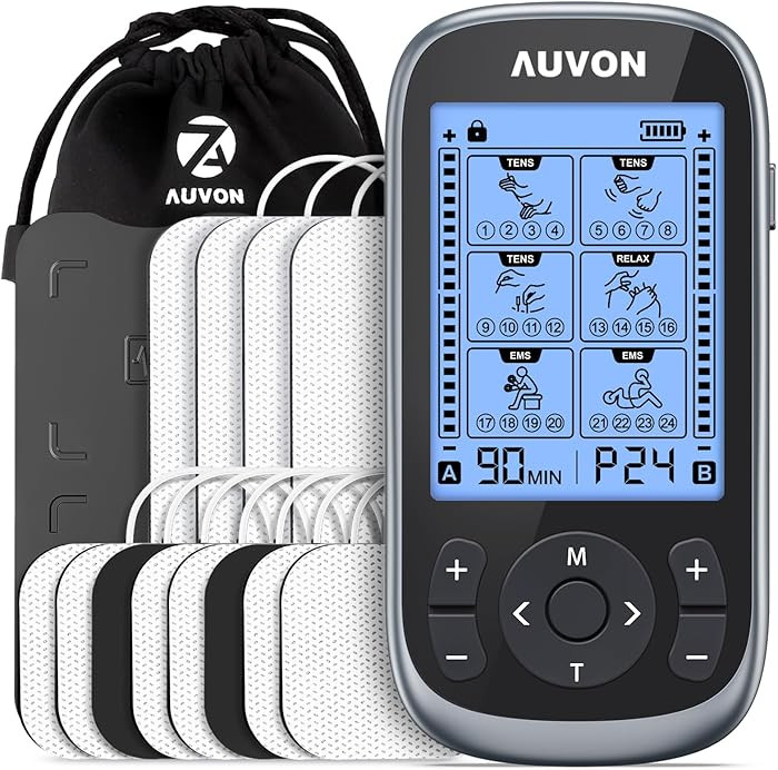 AUVON 3-in-1 TENS Unit Muscle Stimulator, EMS Massage Machine with 40 Intensities for Gradual Sho... | Amazon (US)