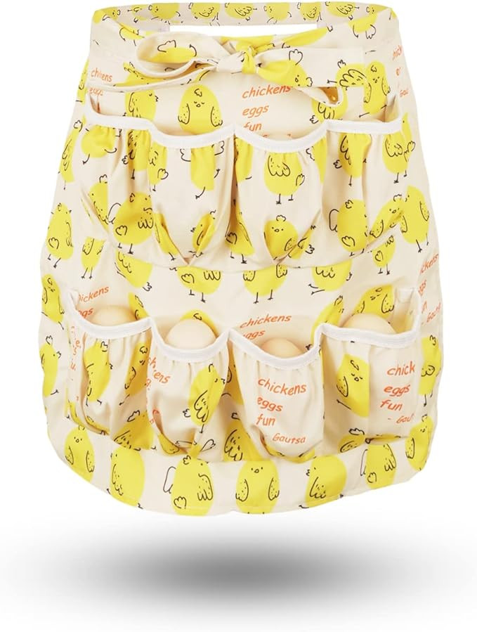 Egg Apron for Kid and Adult, Deep Pockets with Elastic Closures, Fresh Egg Collecting Gathering H... | Amazon (US)