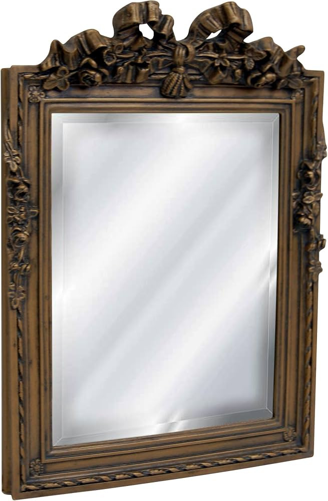 Hickory Manor Bow Top Beveled Mirror, Antique Gold | Amazon (US)