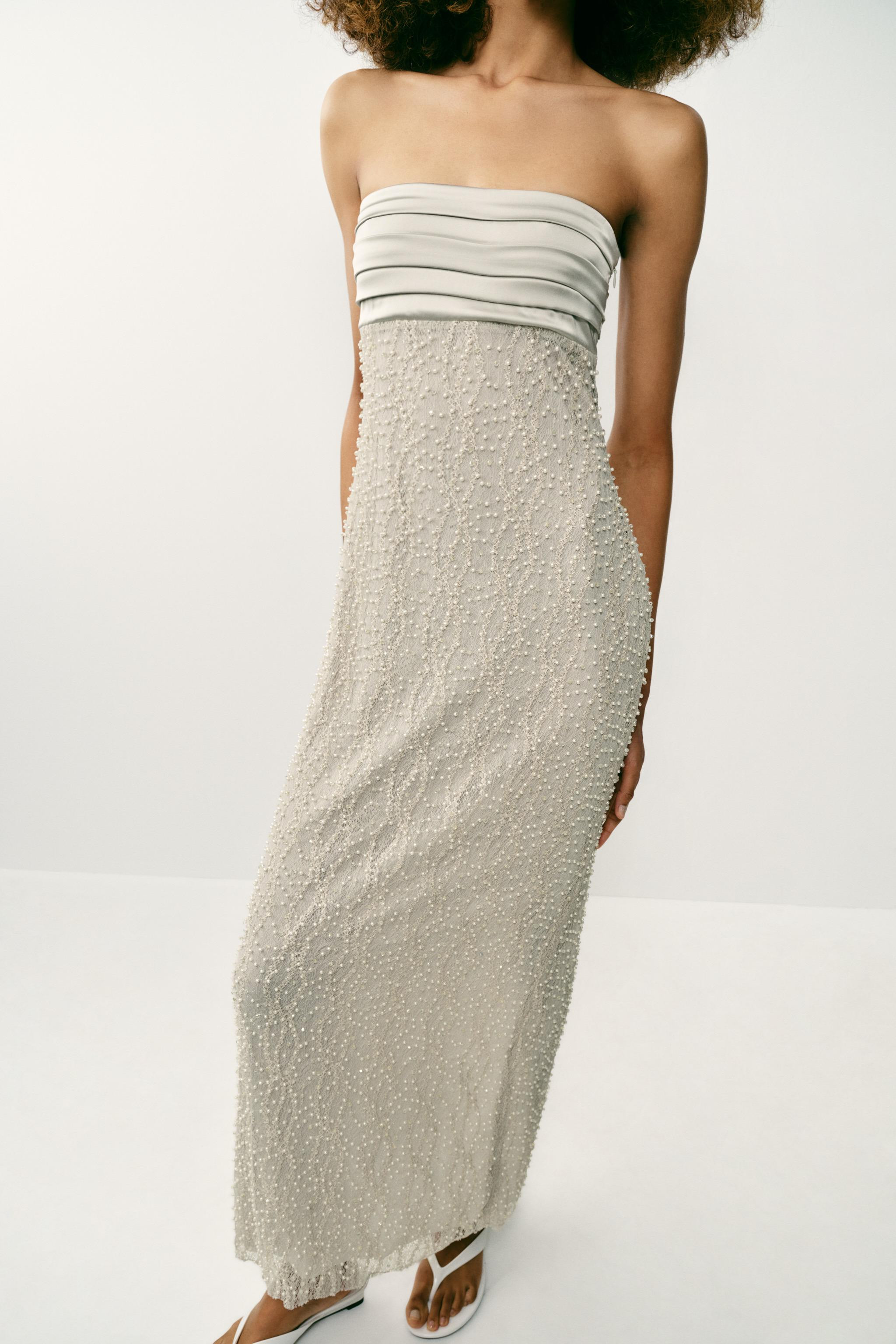 BEADED BANDEAU DRESS | Zara UK