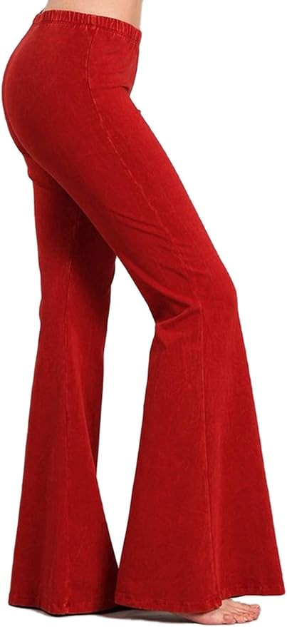 Zoozie LA Women's Bell Bottoms Flared Yoga Stretch Pants Tie Dye High Waist | Amazon (US)