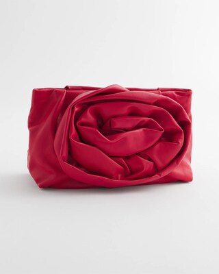 Women's Red Leather Rose Clutch in Carmine Red | Chico's | Chico's