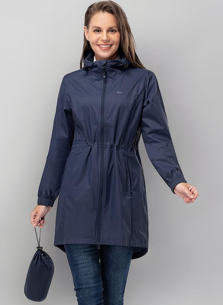 33,000ft Damen D\u00fcnne Wasserdichte Faltbar Regenmantel Regenjacke mit Kapuze, Leicht Atmungsa... | Amazon (DE)