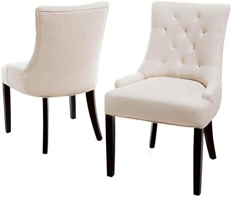 Christopher Knight Home Hayden Tufted Fabric Dining / Accent Chairs, 2-Pcs Set, Beige | Amazon (US)