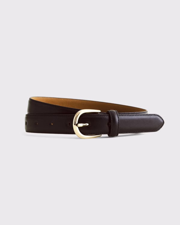 Rounded Leather Belt | Abercrombie & Fitch (US)