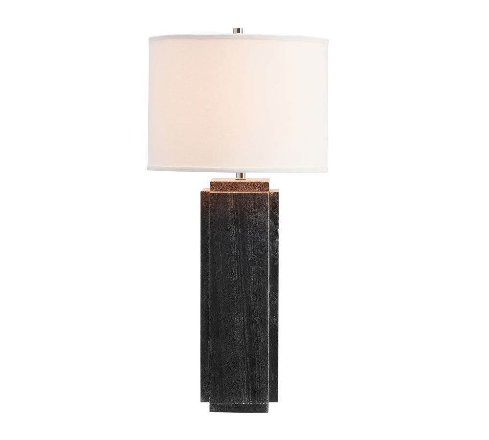 Amara Marble Tall Table Lamp, Large, Black | Pottery Barn (US)